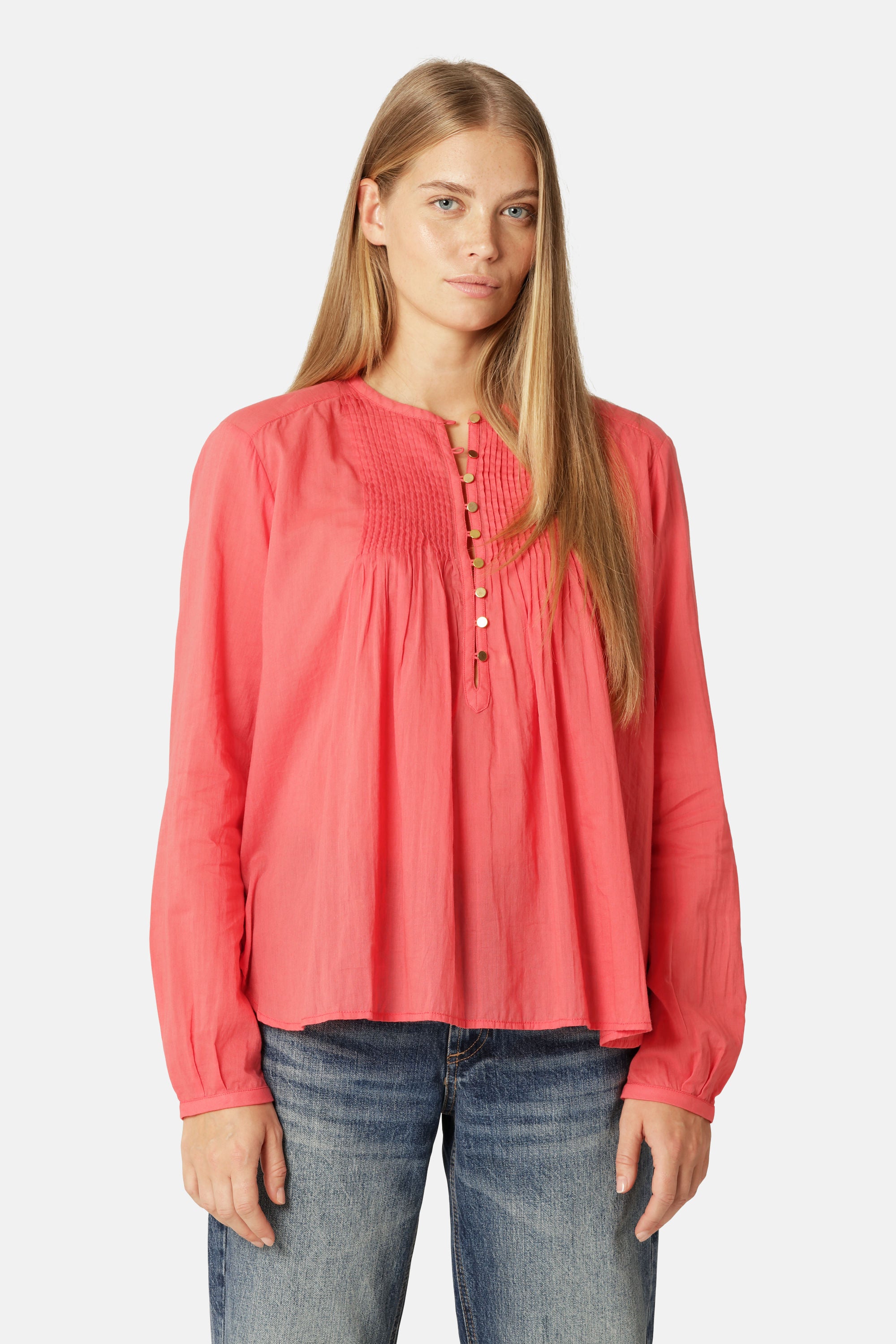 Skjorte med Lange Ermer - Spiced Coral